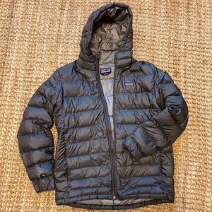 Patagonia Hi-Loft Hooded Down Puffer Jacket - Mens Large Charcoal